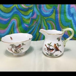 Herend sugar bowl and creamer